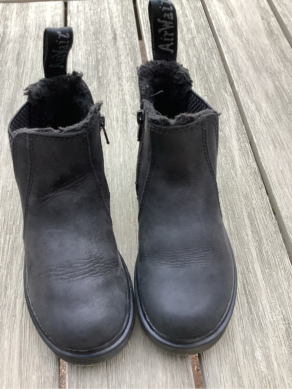 Dr. Martens Kids Black Faux-Fur Chelsea Boots